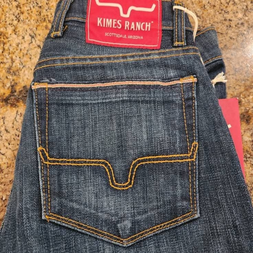 Kimes Ranch Blue Bootcut Jeans with Contrast Stitching